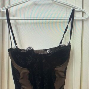 Elegant Black Lace Bustier